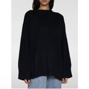 Loulou Studio Safi Wool Cashmere Black Long Sleeve Sweater size small $400 MSRP
